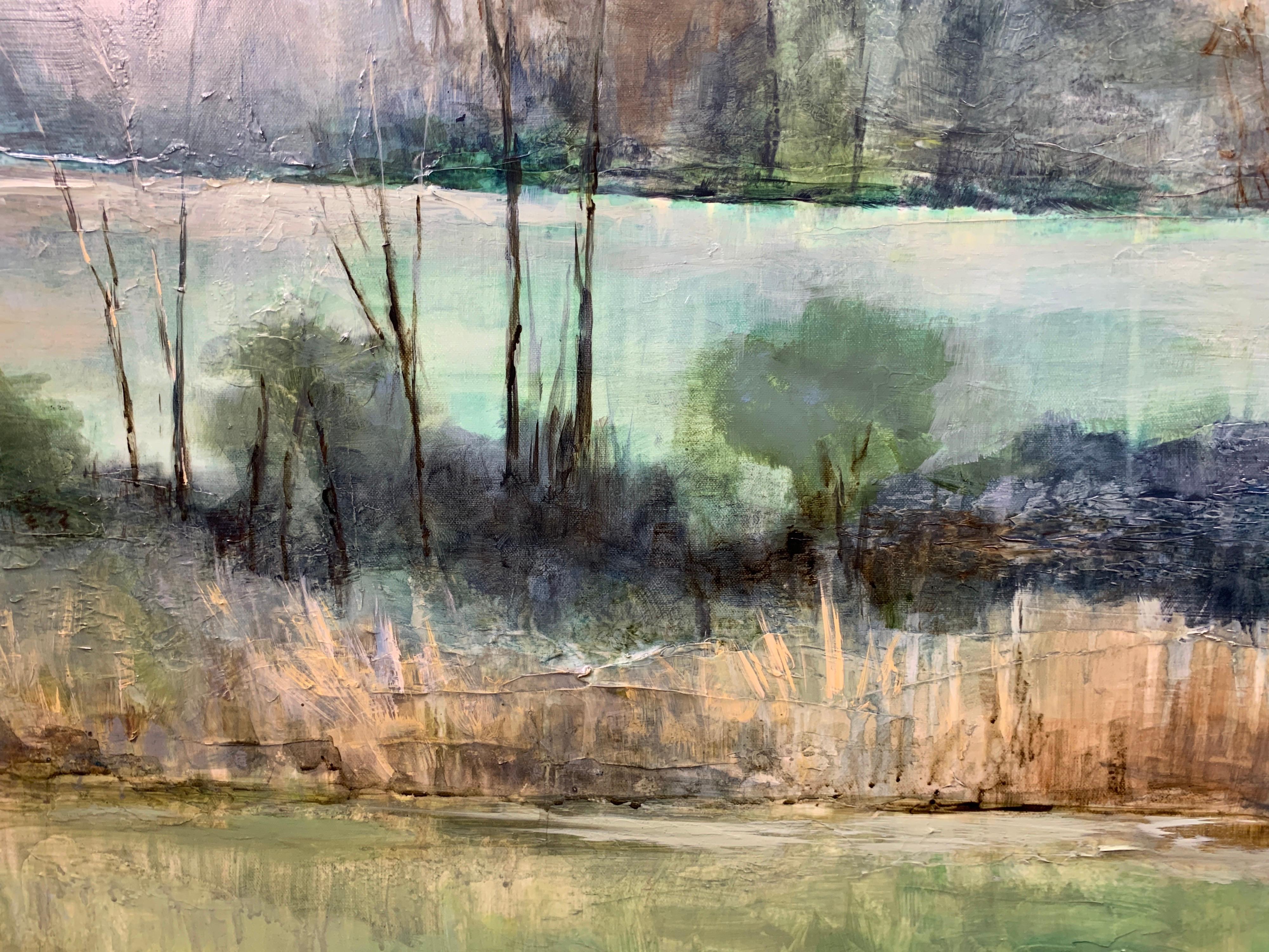 Green is the Color of Spring by J Austin Jennings Large Square Framed Landscape 3