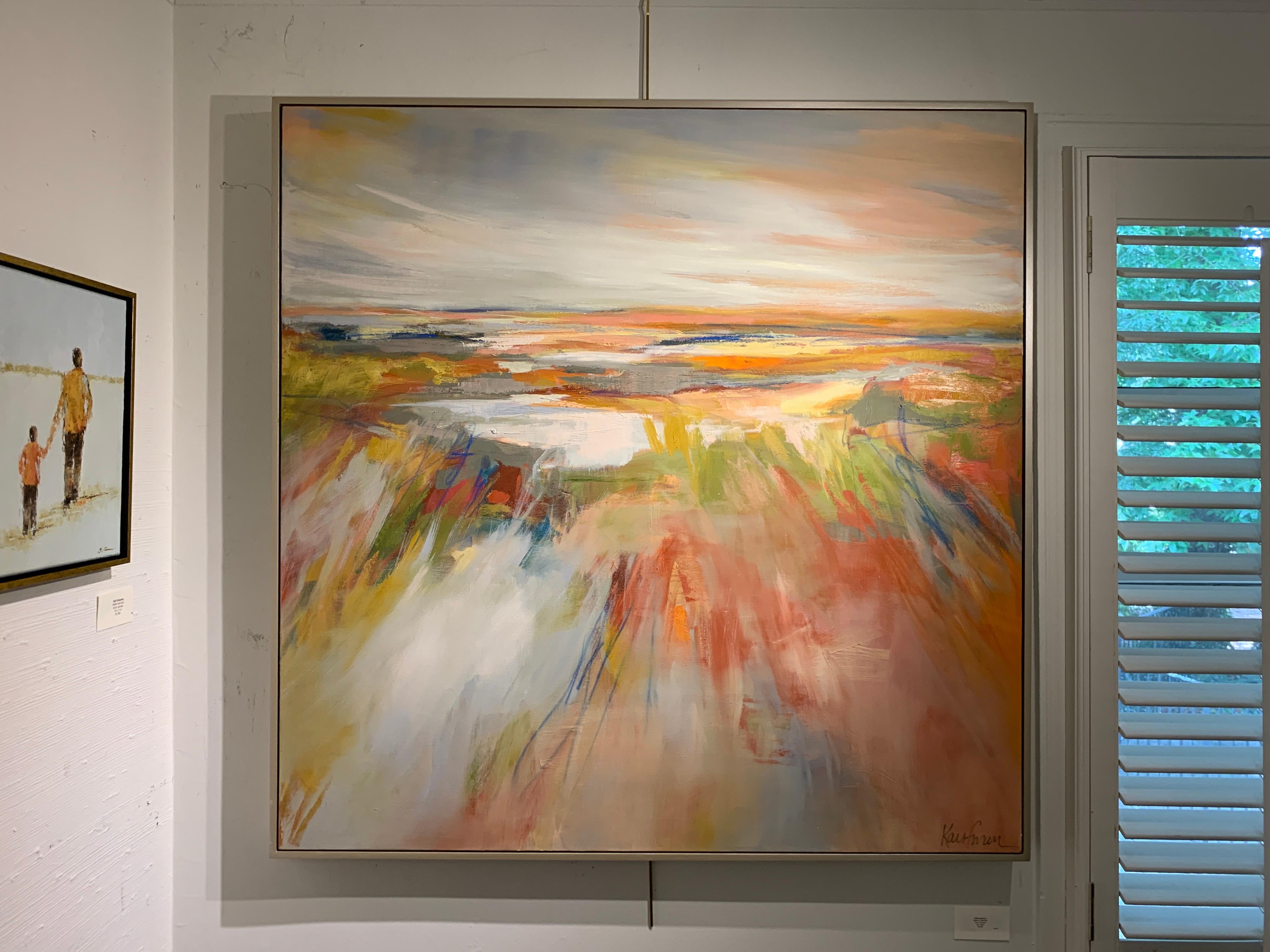 Wetland Splendor by Kelli Kaufman Large Framed Oil and Wax Landscape Painting 2