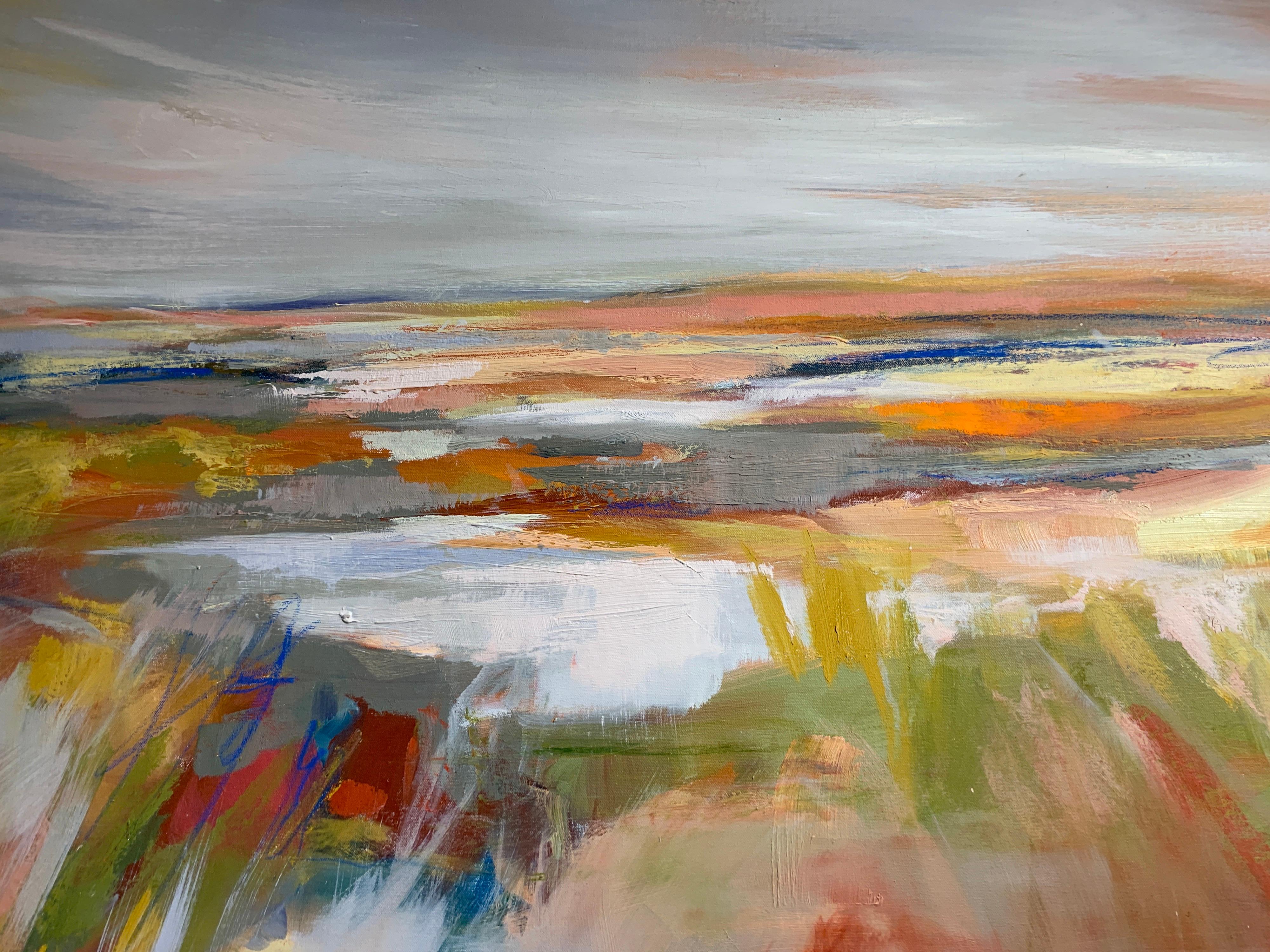 Wetland Splendor by Kelli Kaufman Large Framed Oil and Wax Landscape Painting 5