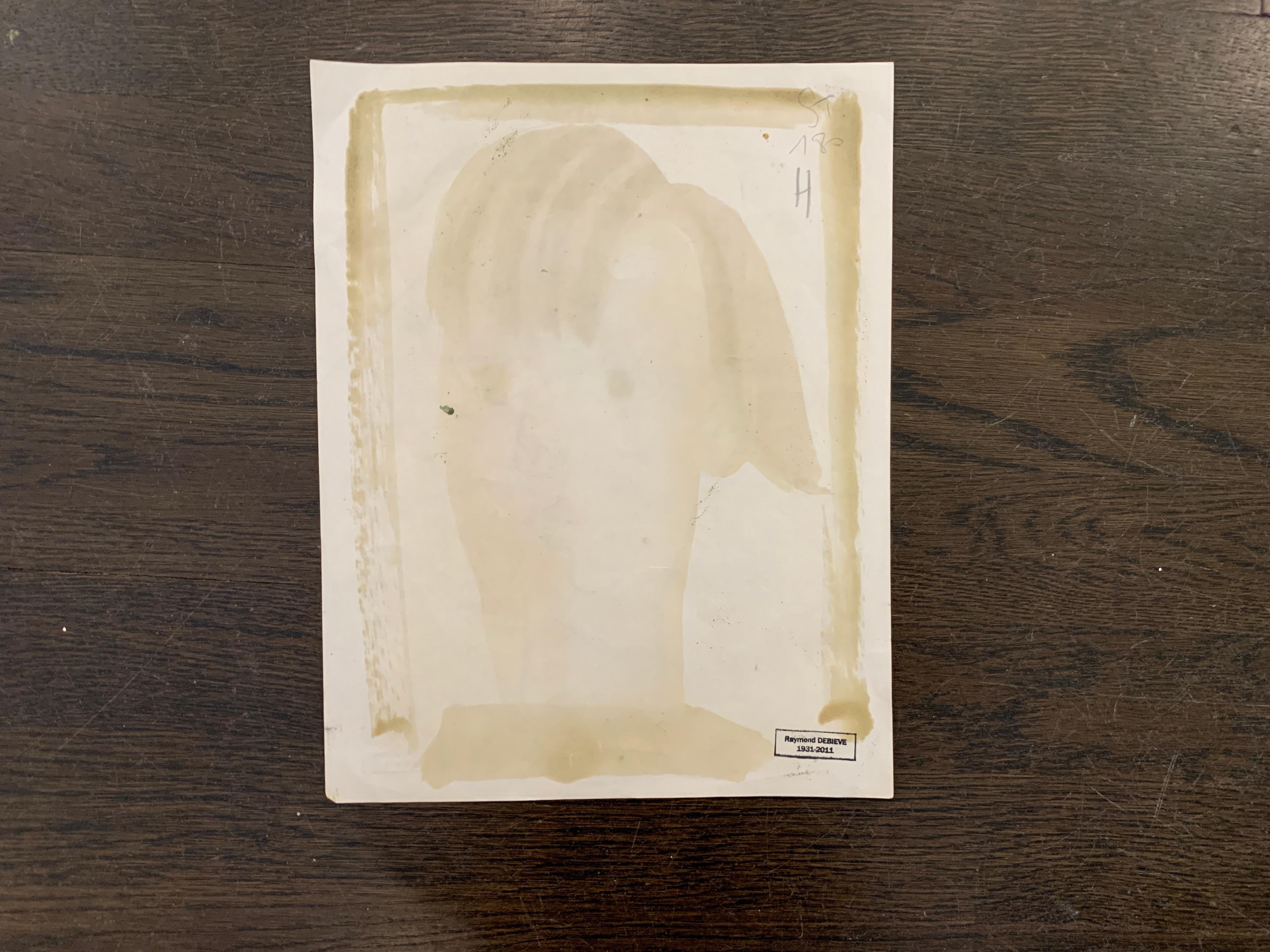 Figure XI by Raymond Debieve, French Cubist Portrait on Paper 6