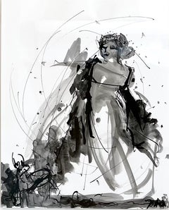 Entrance II by Gail Foster Sumi Ink on Paper Framed Contemporary Figure Painting