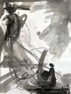 Entrance I by Gail Foster Sumi Ink on Paper Framed Contemporary Figure Painting
