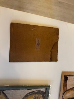 Portrait in Brown, Contemporary Mixed Media Figurative Portrait