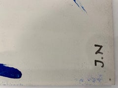 Nude II by Jacques Nestle Petite, blue and white modern nude painting on paper