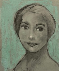 Julie di LeRoyer, pittura figurativa cubista francese su cartone