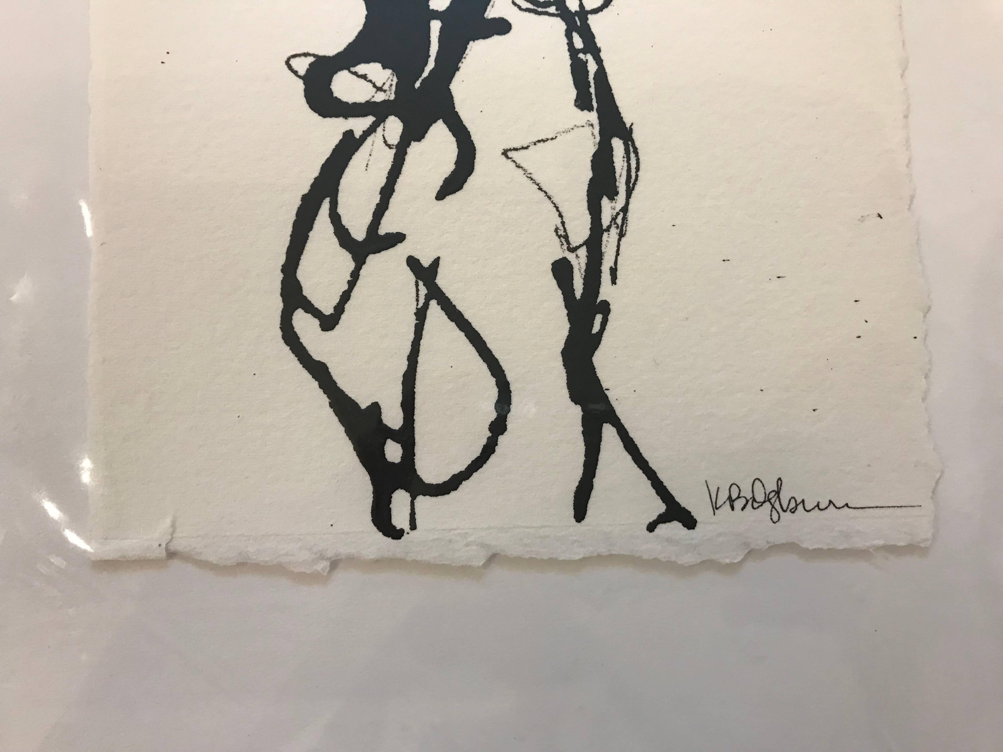 Ink #2, Petite Ink on Paper Figure Drawing - Contemporary Art by Kelley B. Ogburn