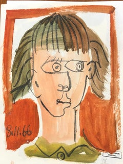 Figure XIII by Raymond Debieve, Petite Mid-Century French Cubist Portrait