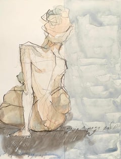 Morning Light II by Teresa Gigi Davis Petite Watercolor Nude on Paper