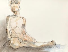 Morning Light III by Teresa Gigi Davis Petite Watercolor Nude on Paper