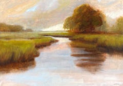 A Wonderful World by Laura Lloyd Fontaine, Green and Neutral Landscape Painting