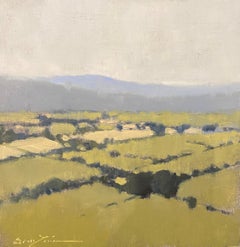 Sweeping Luberon Views by Sherrie Russ Levine, Landscape Painting, Blue, Green
