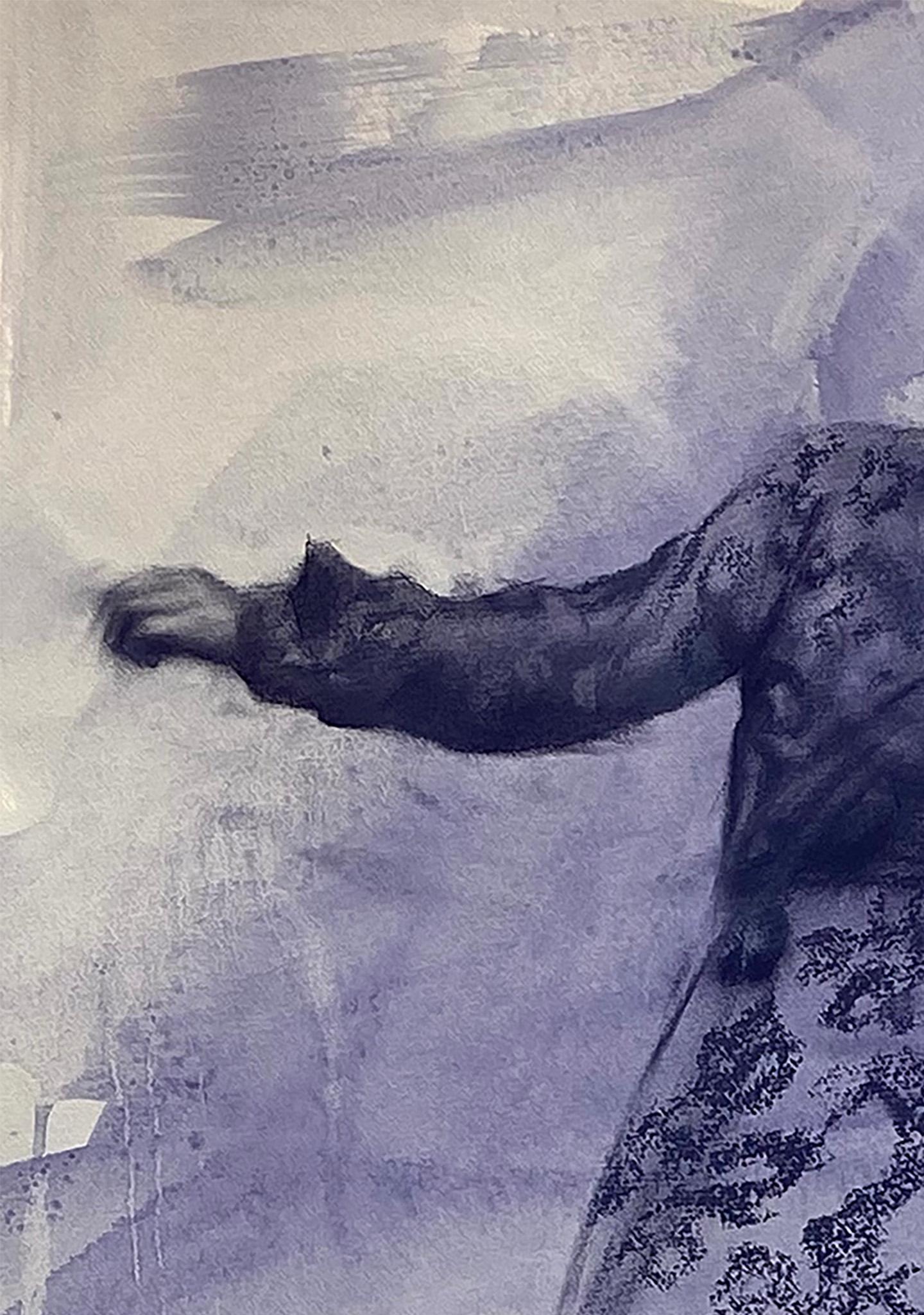 Rivoluzioni, disegno surreale dinamico su carta di una bella ragazza che balla - Art Realismo di Patsy McArthur