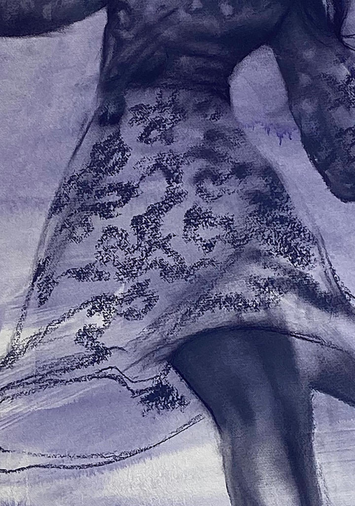 Rivoluzioni, disegno surreale dinamico su carta di una bella ragazza che balla in vendita 2