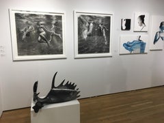 The Three Graces, Underwater swimmers, Charcoal and graphite on Fabriano paper