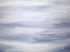 Sommer 2017 - zeitgenössische beruhigende Kleidung  Blaues Aquarellgemälde auf Leinwand gerahmt