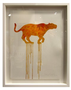 "Blooming Jaguar", watercolor & pencil illustration on watercolor paper