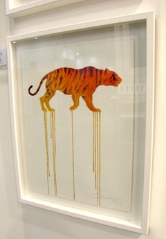 "Lonely Jaguar", watercolor & pencil blue moose on watercolor paper