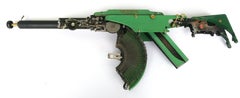 Remington Green AZ TAB - Vintage Typewriter Machine Gun, Green Wall Sculpture