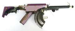Remington Purple USA - Vintage Typewriter Machine Gun, Pastel Wall Sculpture