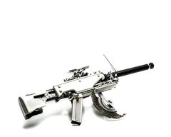 Olympia White, Vintage Typewriter Machine Gun, conceptual. wall sculpture