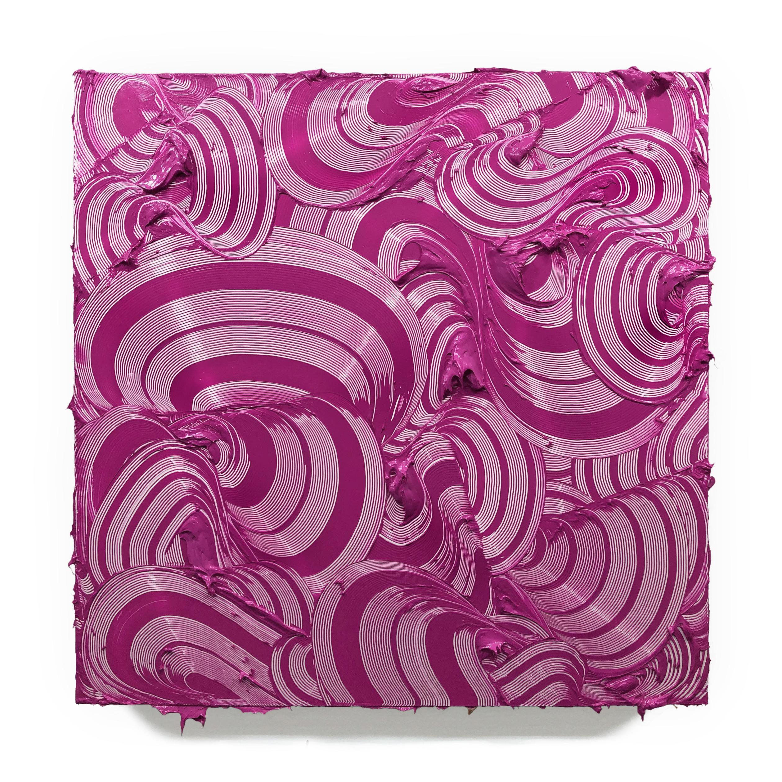Abstract Painting di Tim Nikiforuk - Furiosa II - pittura contemporanea a texture, colorata, pennellate di magenta, astratta