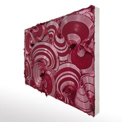 Splendid II - peinture contemporaine texturée, touches de magenta, abstrait