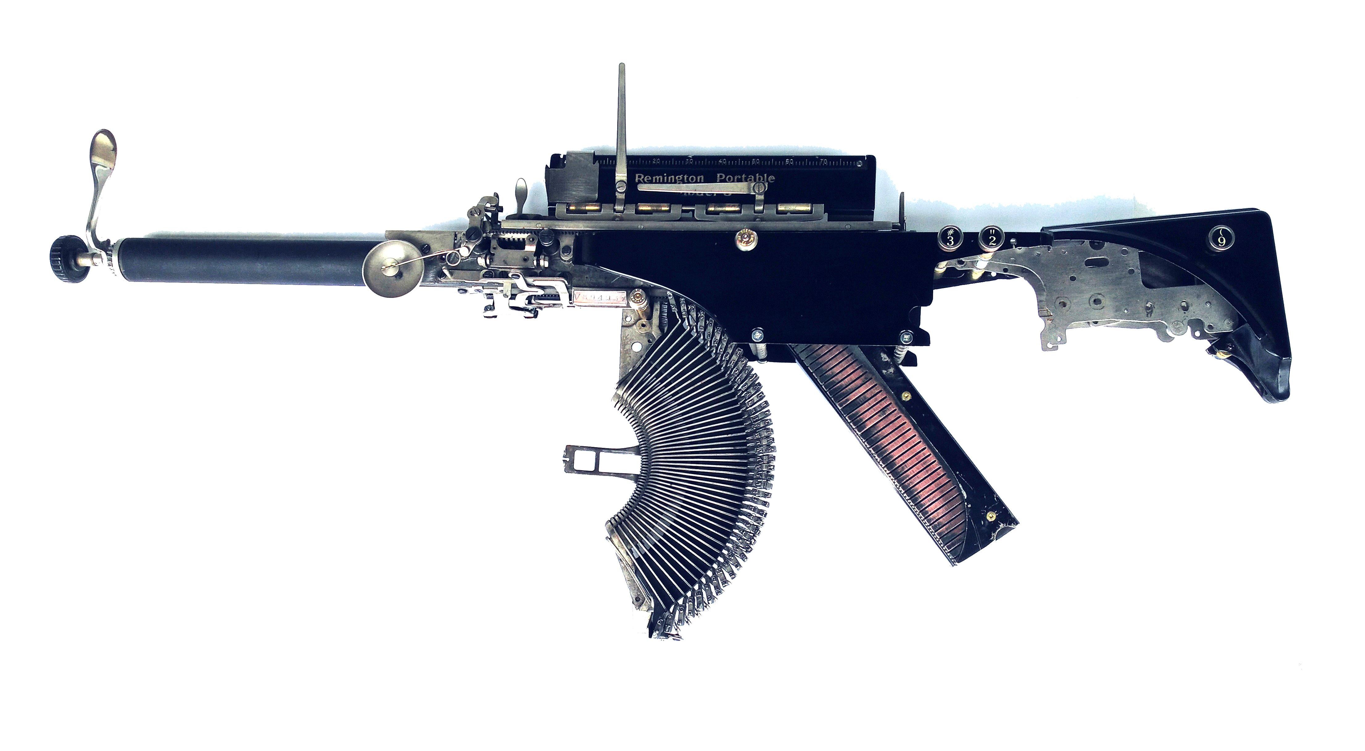Remington-Modèle 5 -noir:: Machine à sous vintage:: sculpture murale - Pop - Contemporain Sculpture par Éric Nado