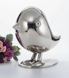 12" BIRD by Brad Oldham - whimsical, sleek contemporary polish sculpture
