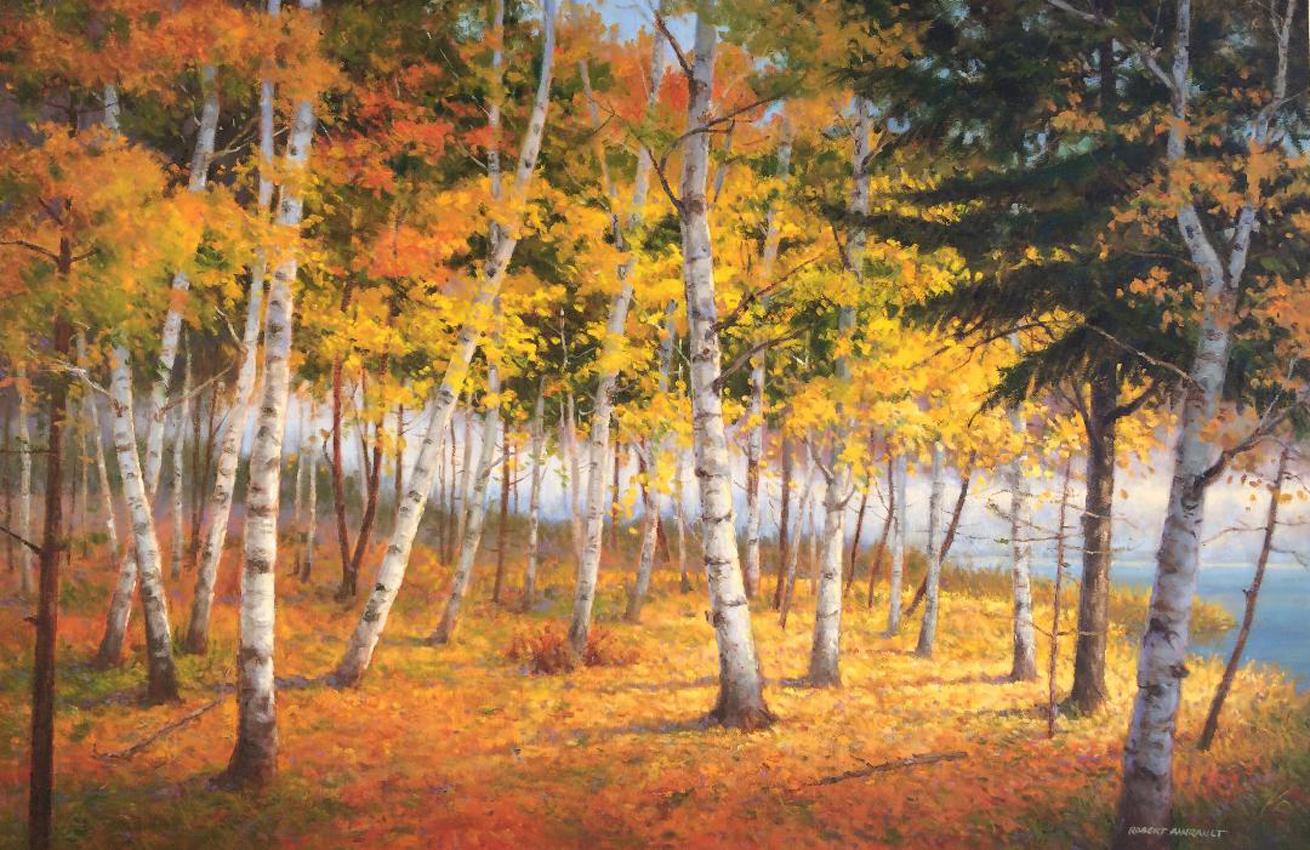 Robert Amirault Landscape Painting - Birch Grove Morning