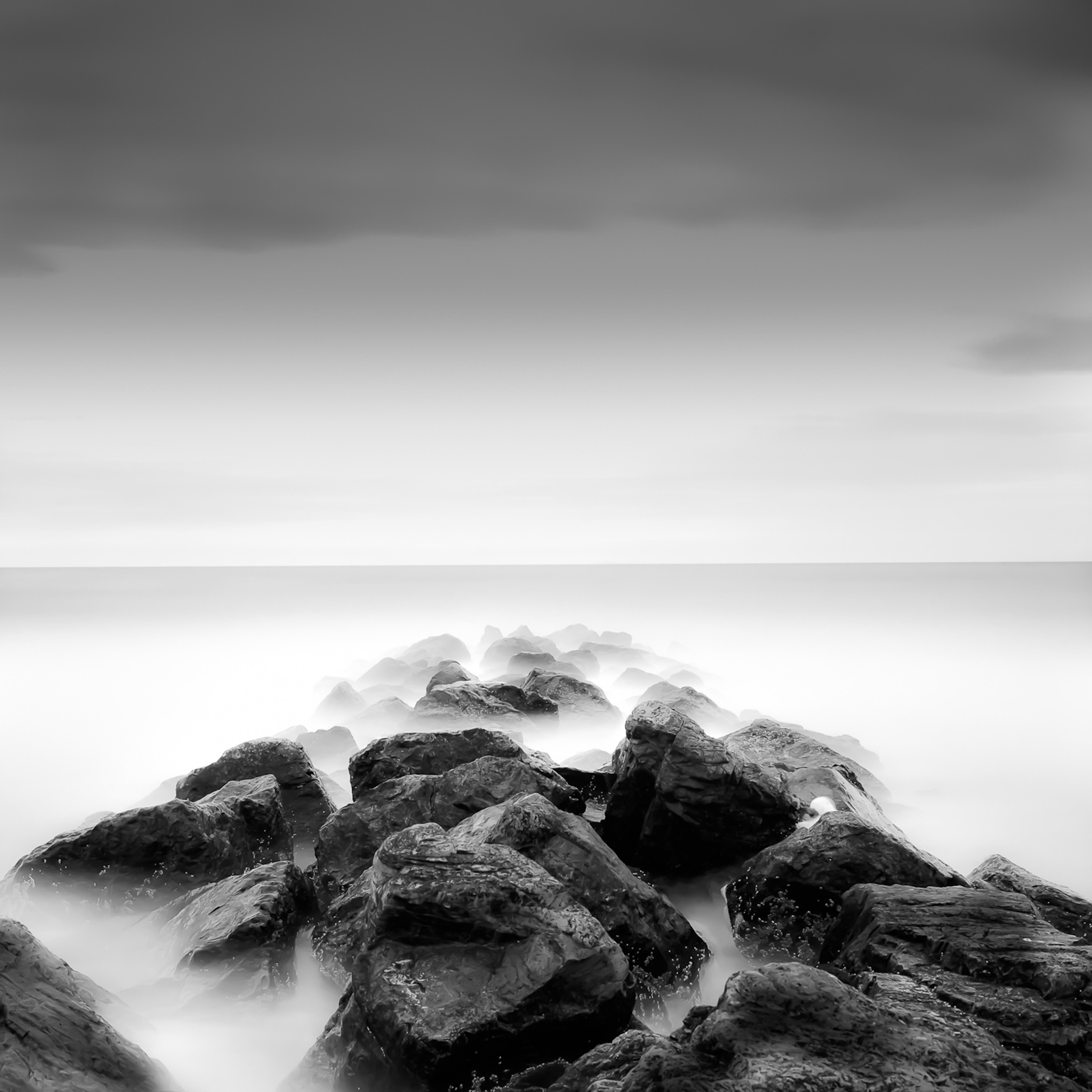 Georgica Jetty in Winter Storm - Framed - Ltd Ed of 10