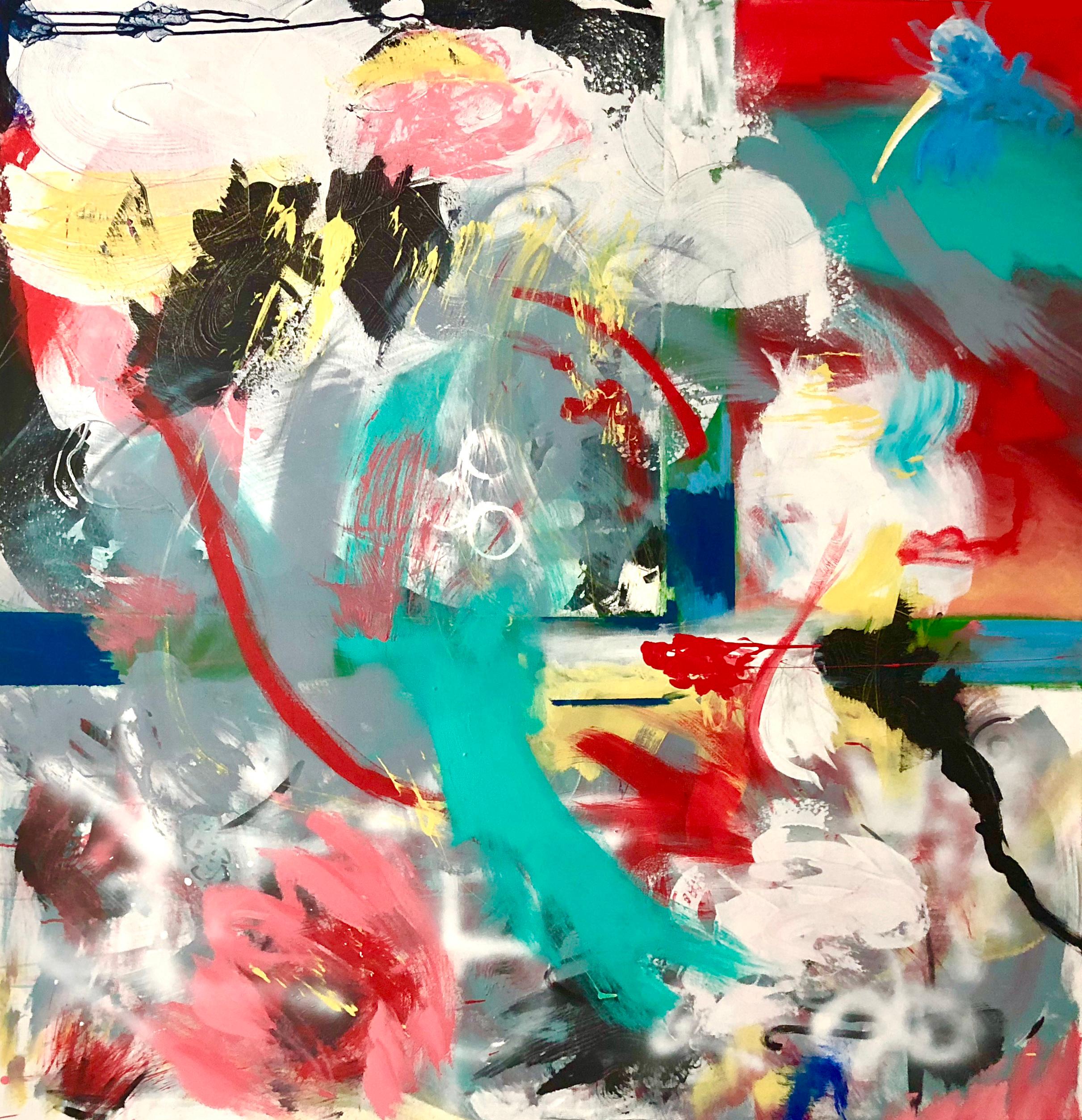 Joanne Handler Abstract Painting – Wunderschöner disaster – Verkaufsraum verfügbar