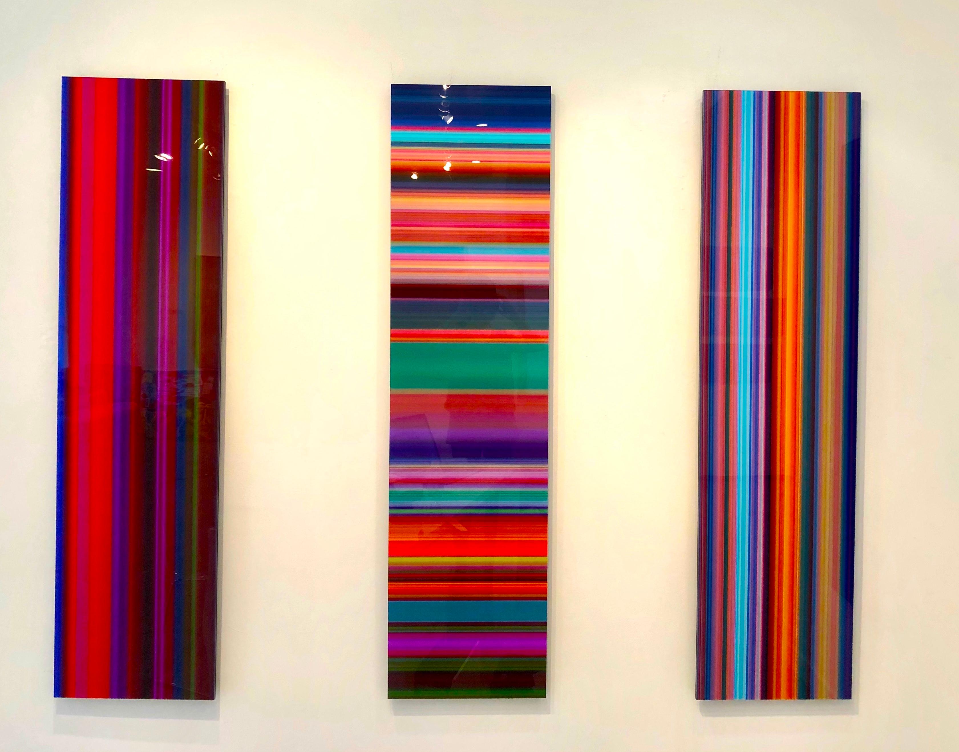 Abstract Photograph de Oz Van Rosen - Palabras de colores #1, #2 + #3 - Tríptico - Glitch Art - Impreso sobre acrílico