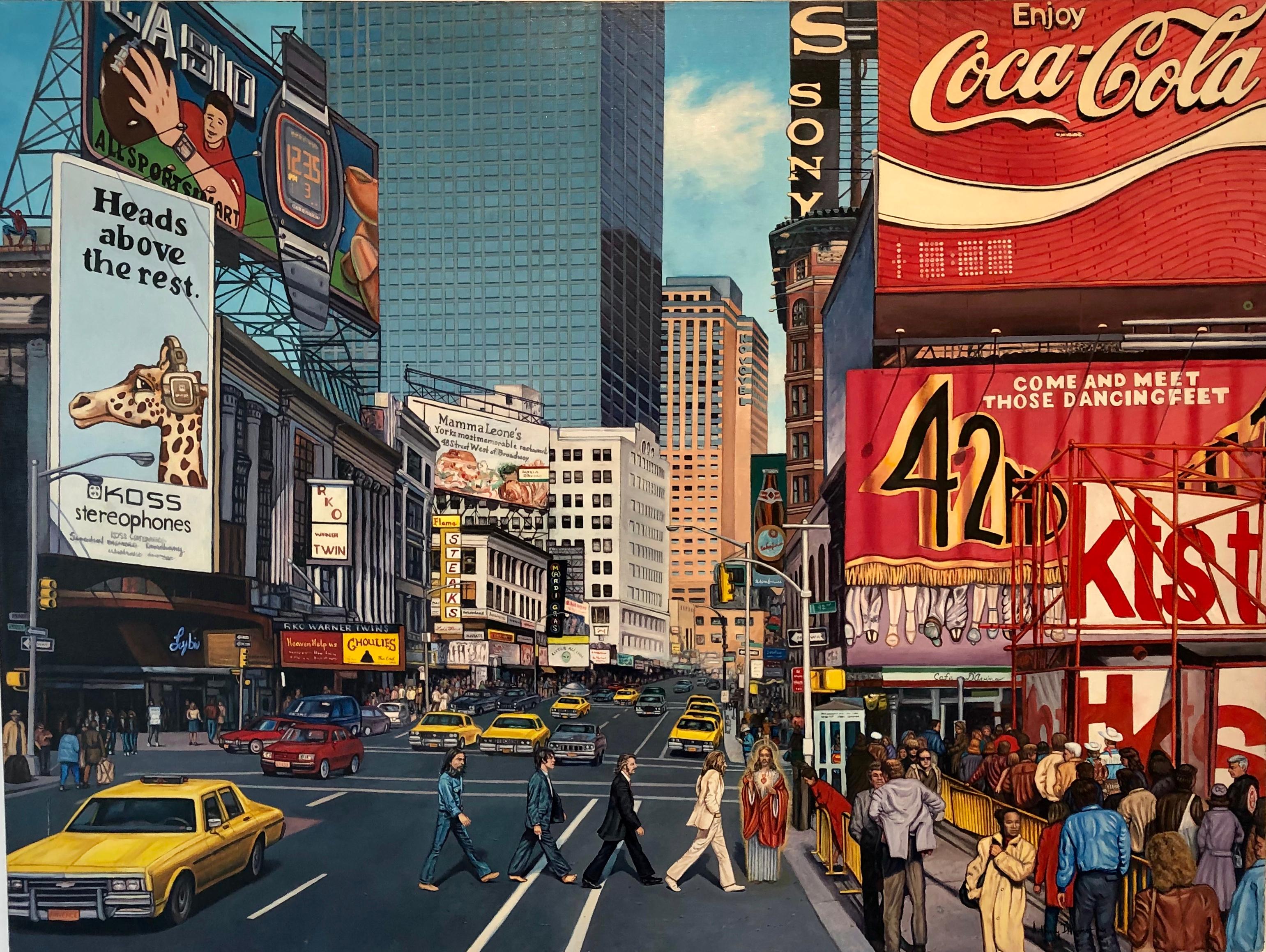 Anthony D'Avino Portrait Painting - Beatles on Times Square