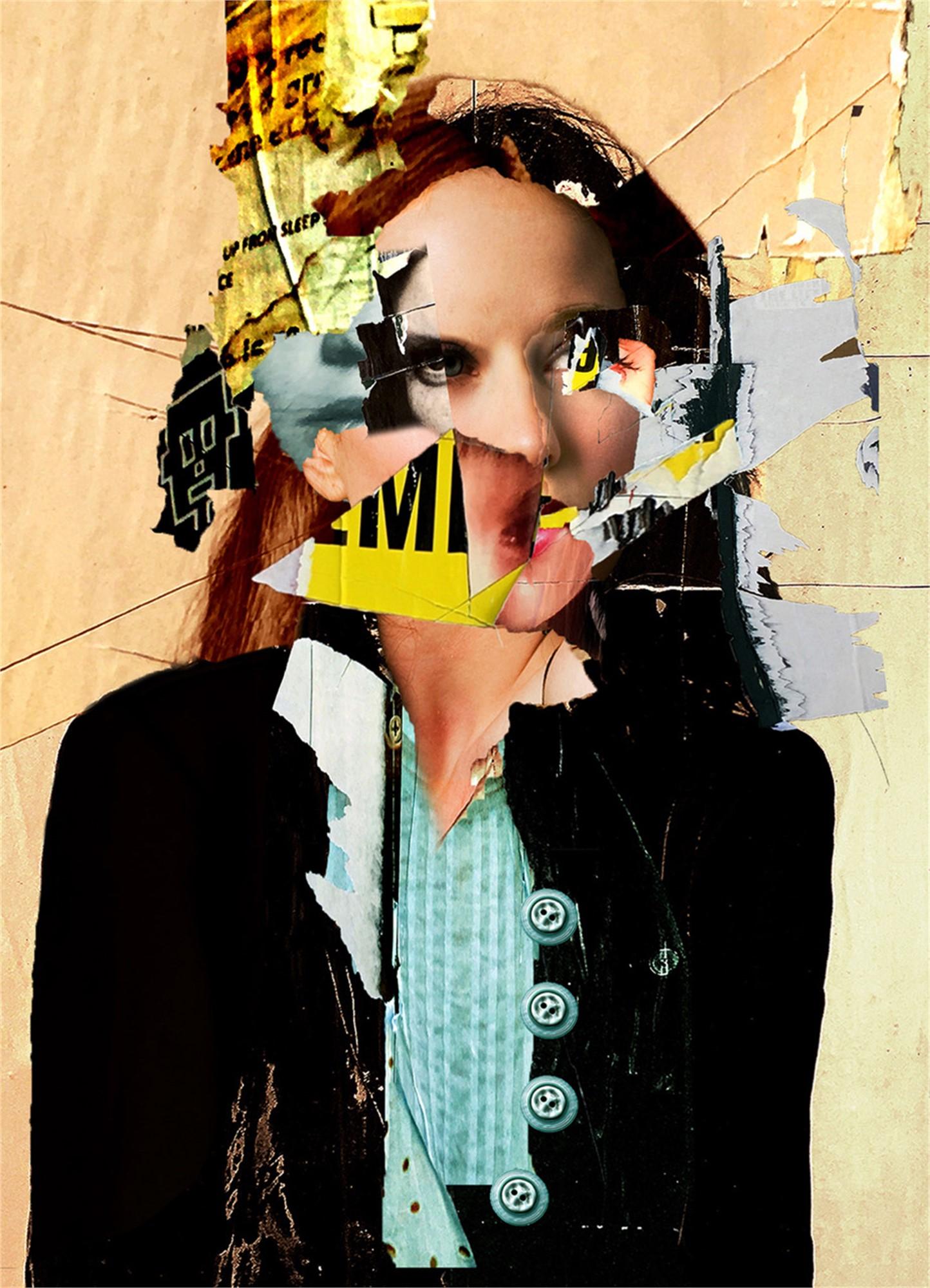 Closely Torn Jolie - Mixed Media Art by Andrew Schwartz