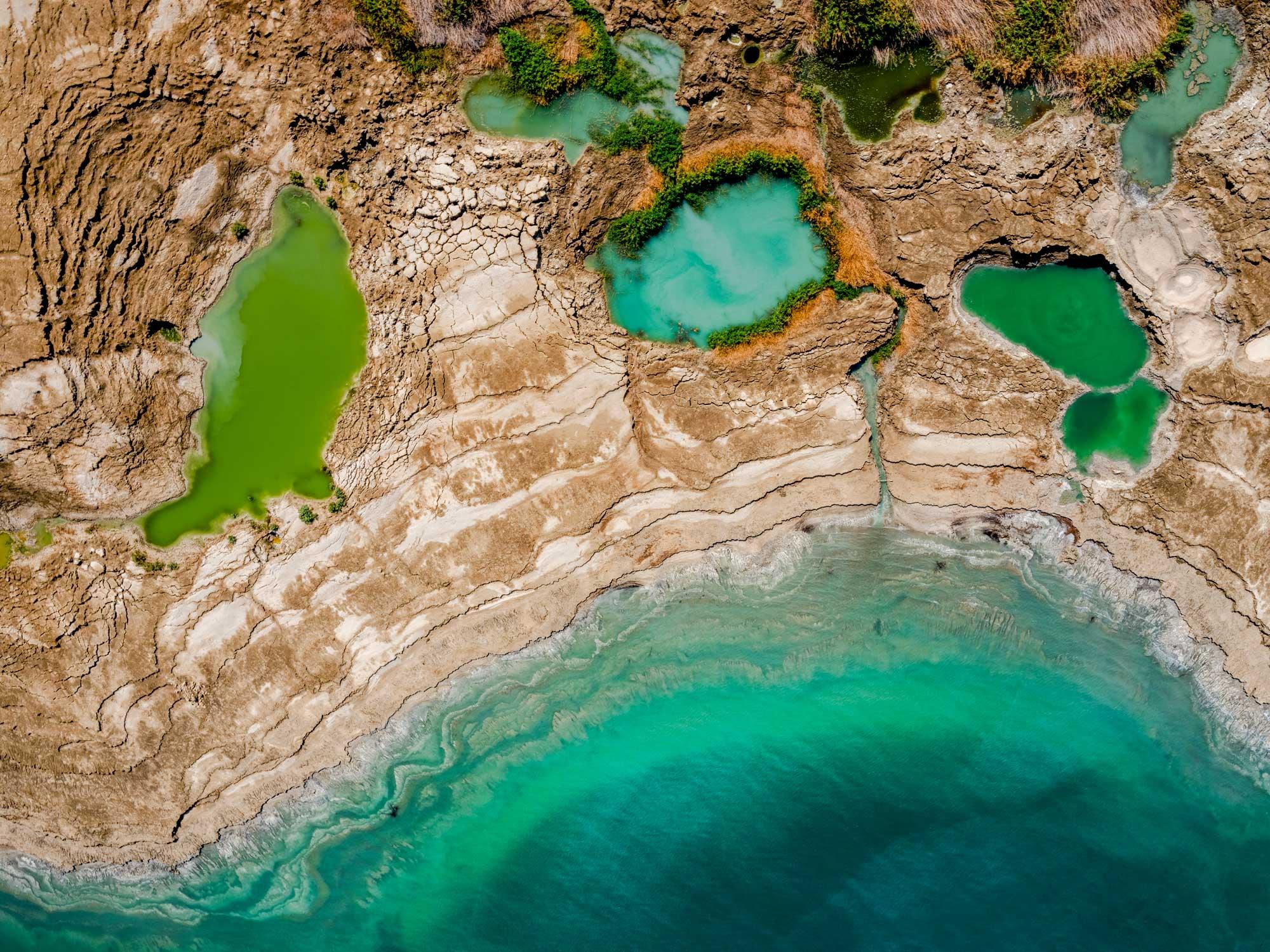 Pools of Life - Dead Sea, Israel - Framed - Photograph by Dinesh Boaz