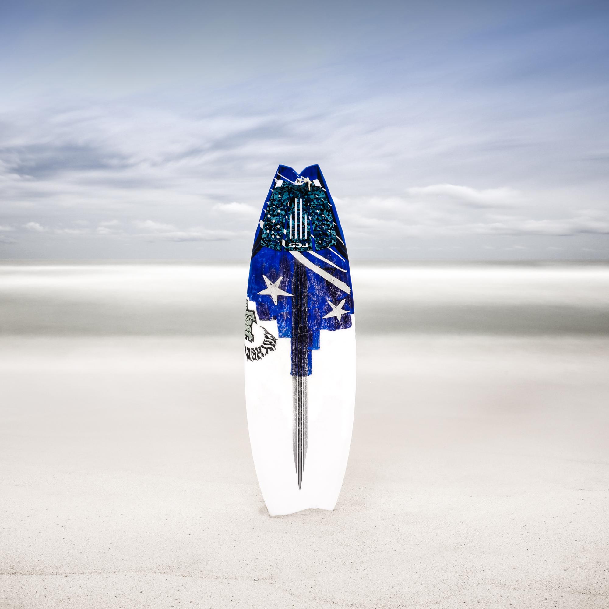 Keith Ramsdell Color Photograph - Surfboard at White Sands - Framed - Ltd Ed of 10