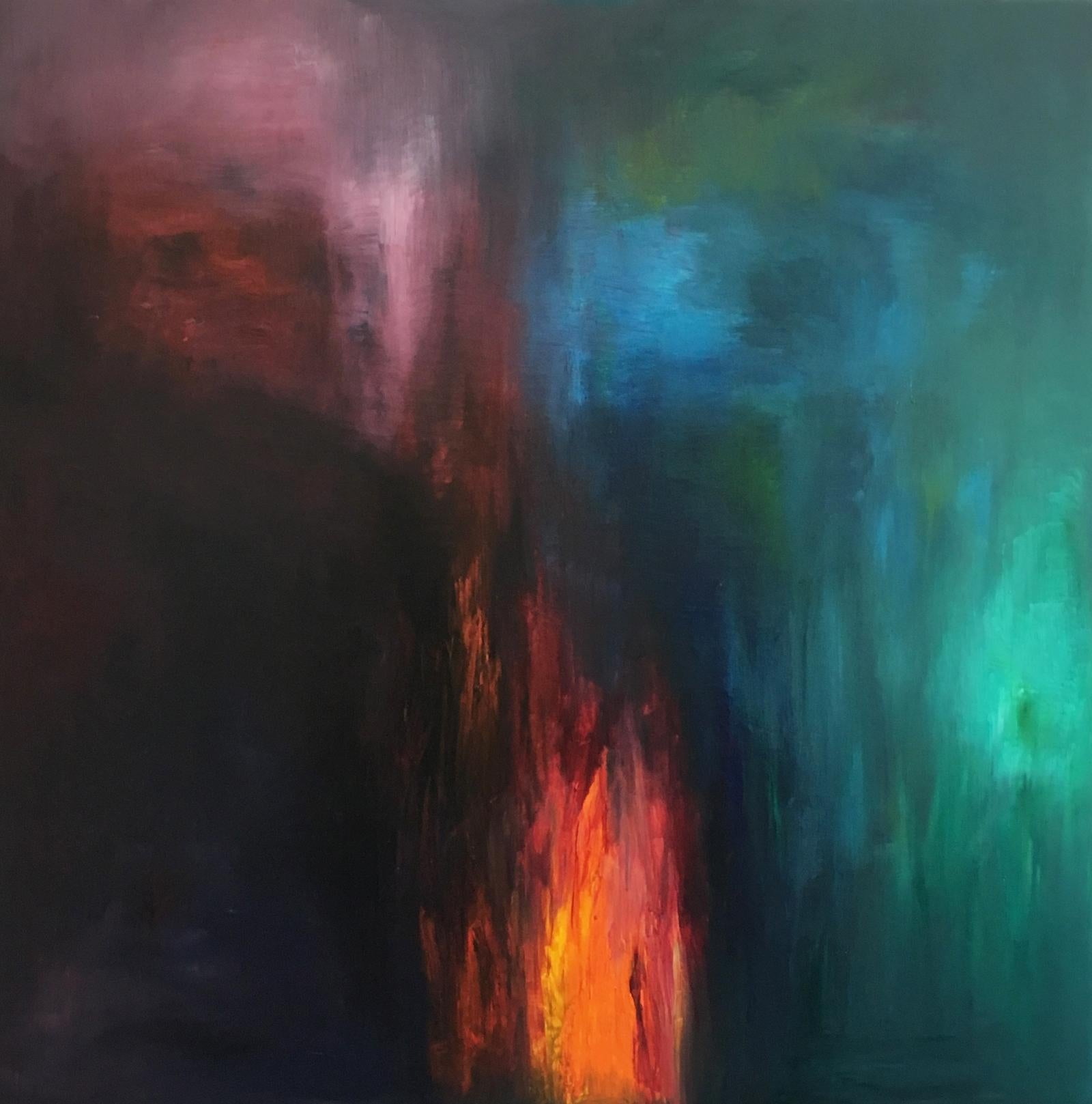 Md Tokon Abstract Painting - No. 10 Fire & Rain