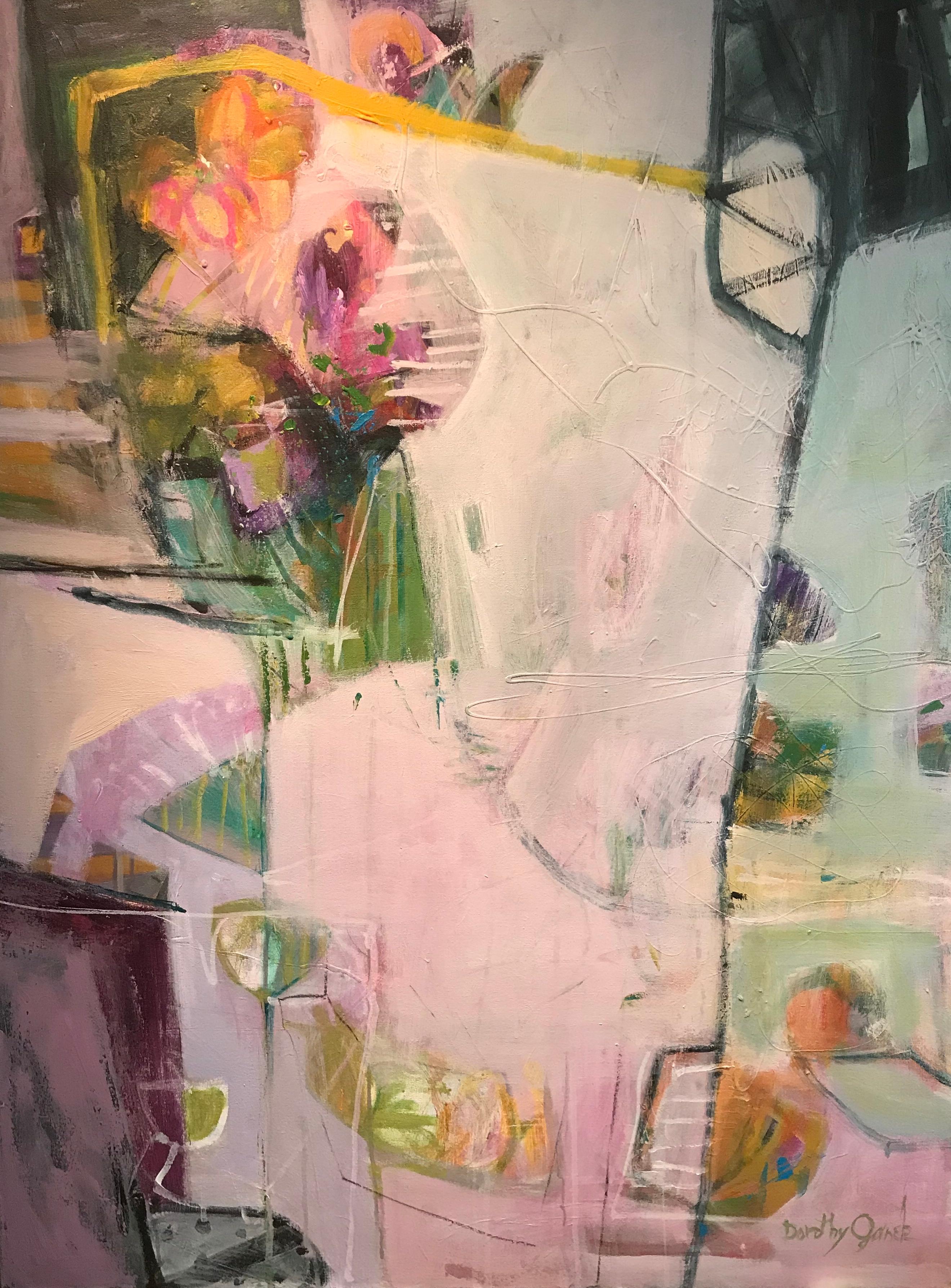Dorothy Ganek Abstract Painting - Cotton Candy Dreams