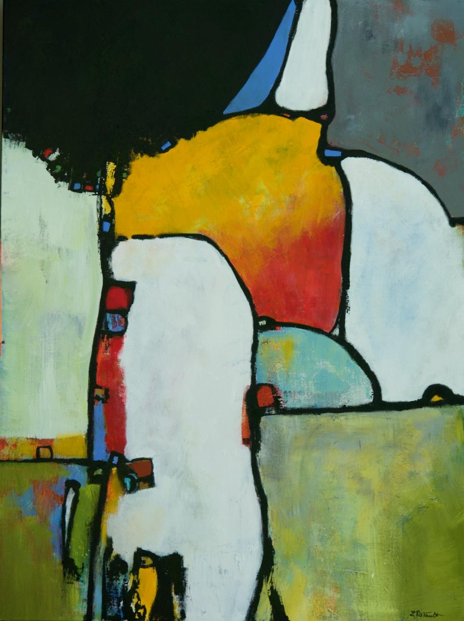 Laurie DeVault Abstract Painting - Pueblo Sunrise