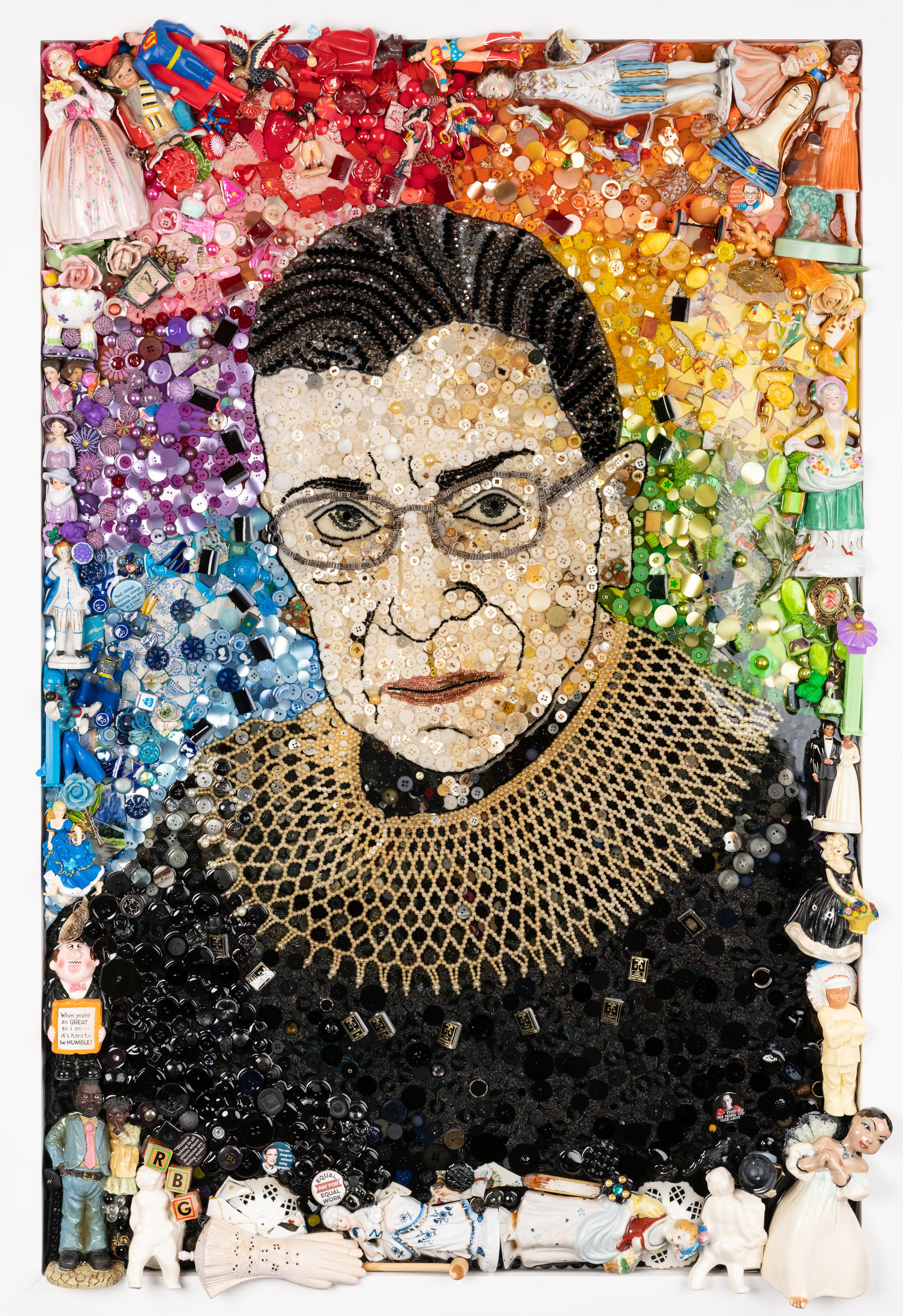 "Ruth" - Framed - Homage to the inimitable Ruth Ginsberg - Mixed Media Art by Stephanie Jaffe