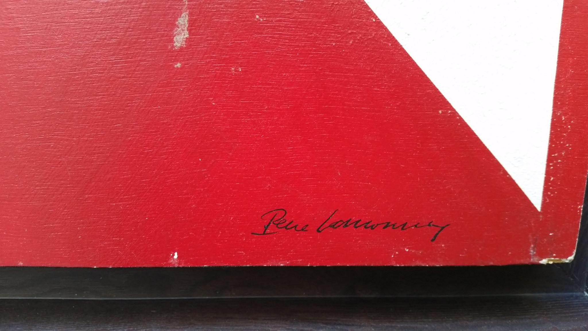 Géométrie - Gray Abstract Painting by René Lamoureux
