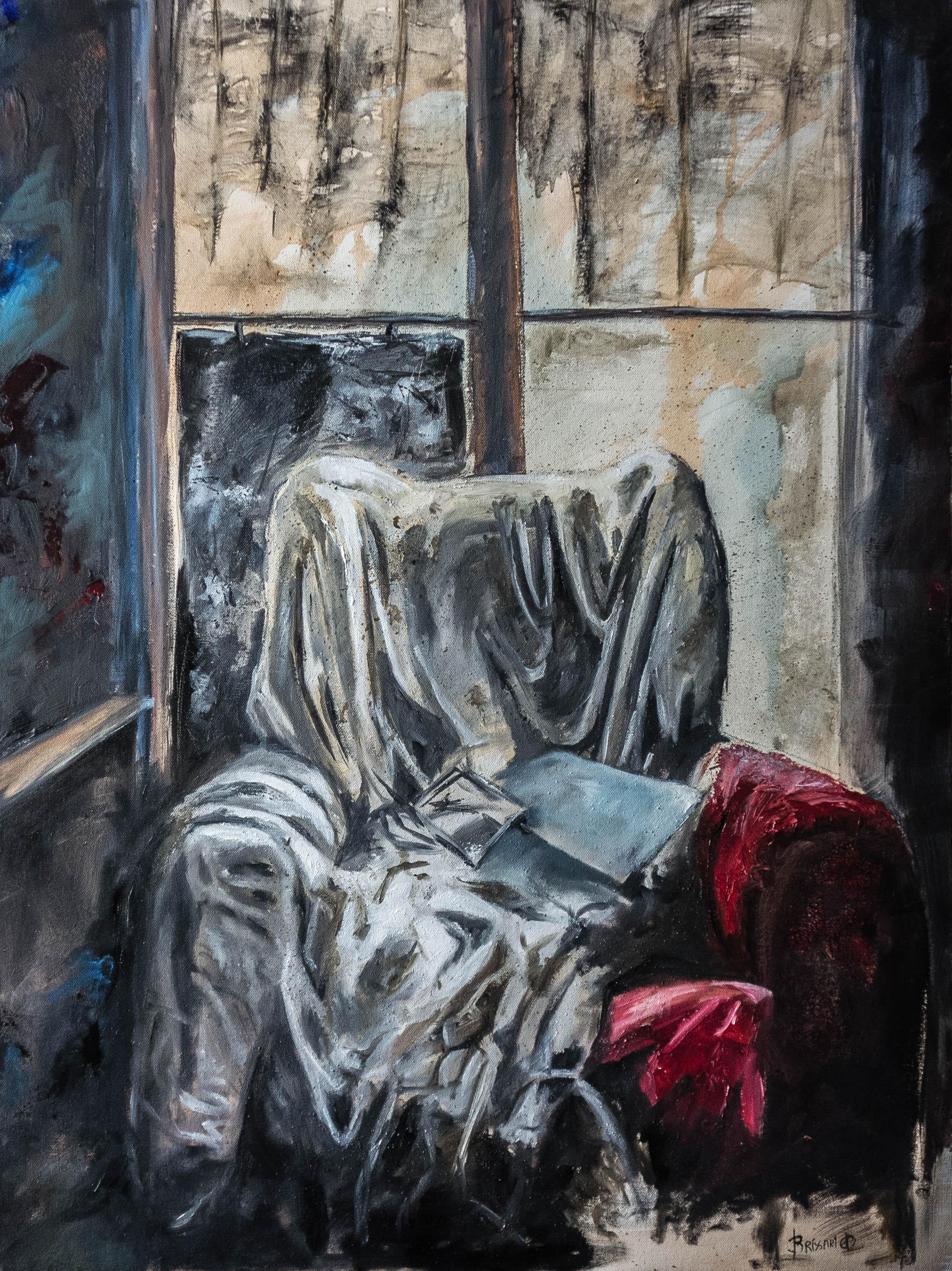 Figurative Painting de Jean-Pierre Brissart - El fauteuil rouge