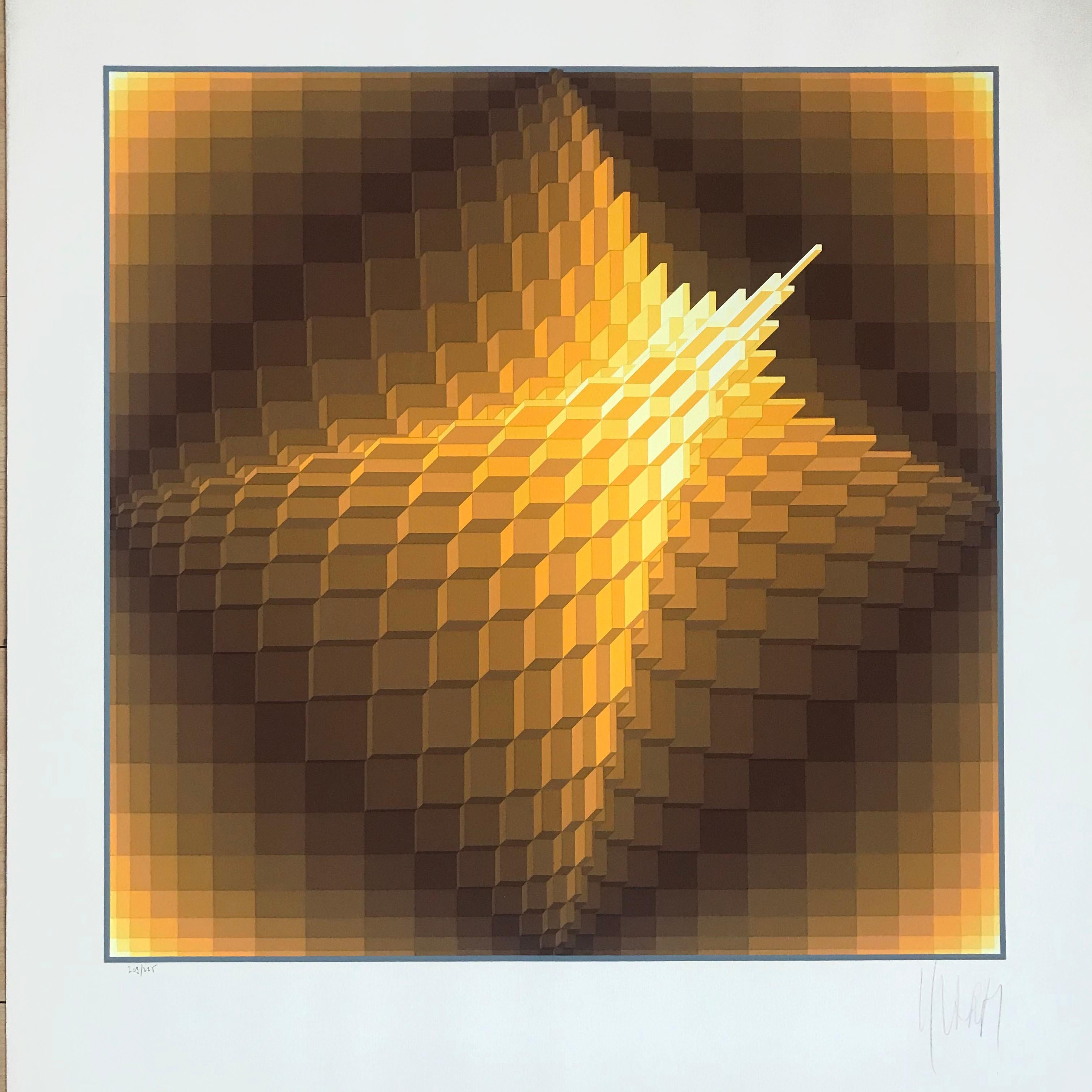 Yvaral Lithograph "Structure géométrique 1" 1974. - Art by Yvaral (Jean-Pierre Vasarely)