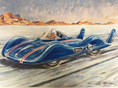 Géo ham "The shooting star"  1956 Rare Lithograph of the mythical Renault 