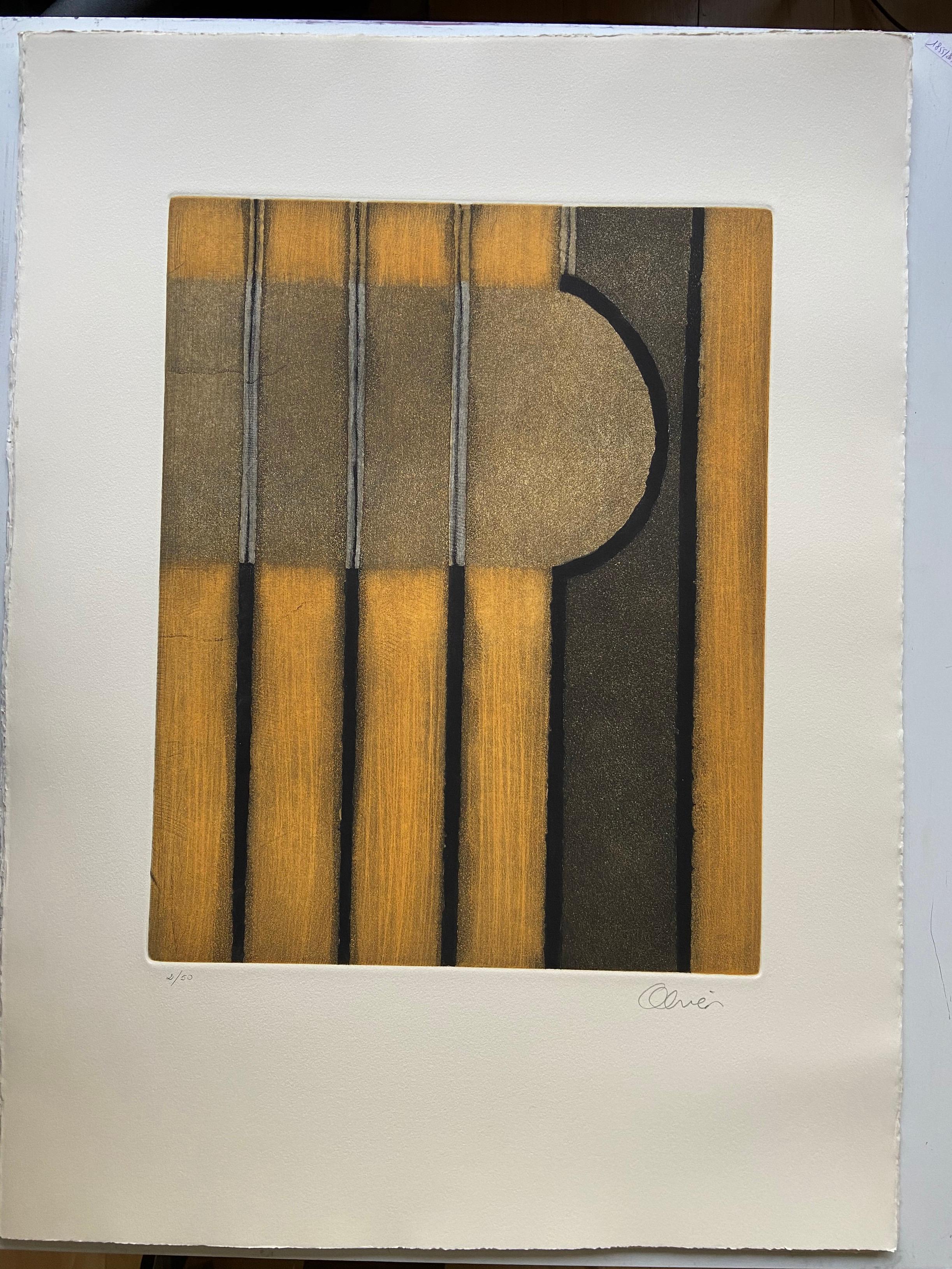 Perry Oliver Abstract Print - Lithograph - Untitled - 5