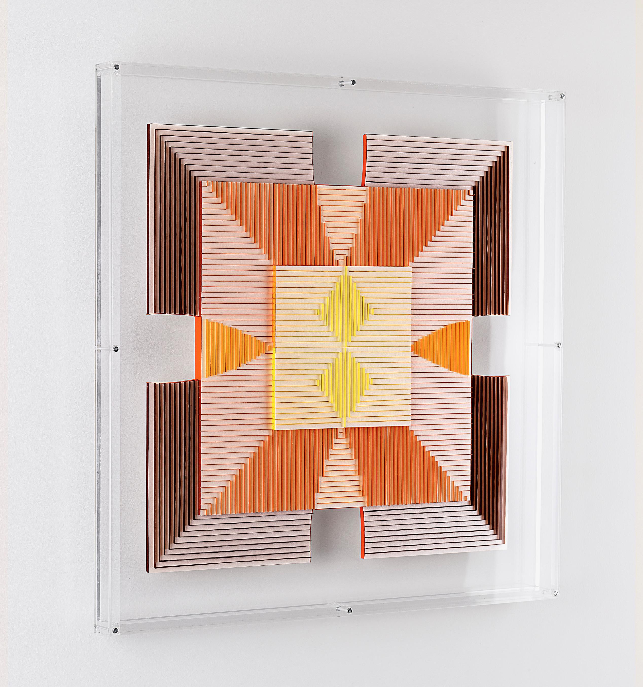 Françoise Luciani Diptyque orange 2011 en vente 5