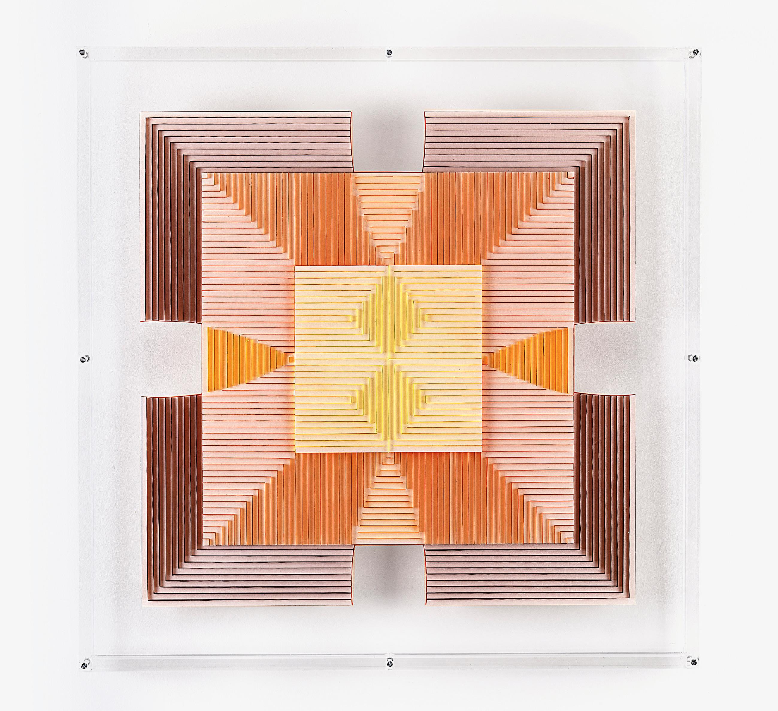 Françoise Luciani Diptyque orange 2011 en vente 7