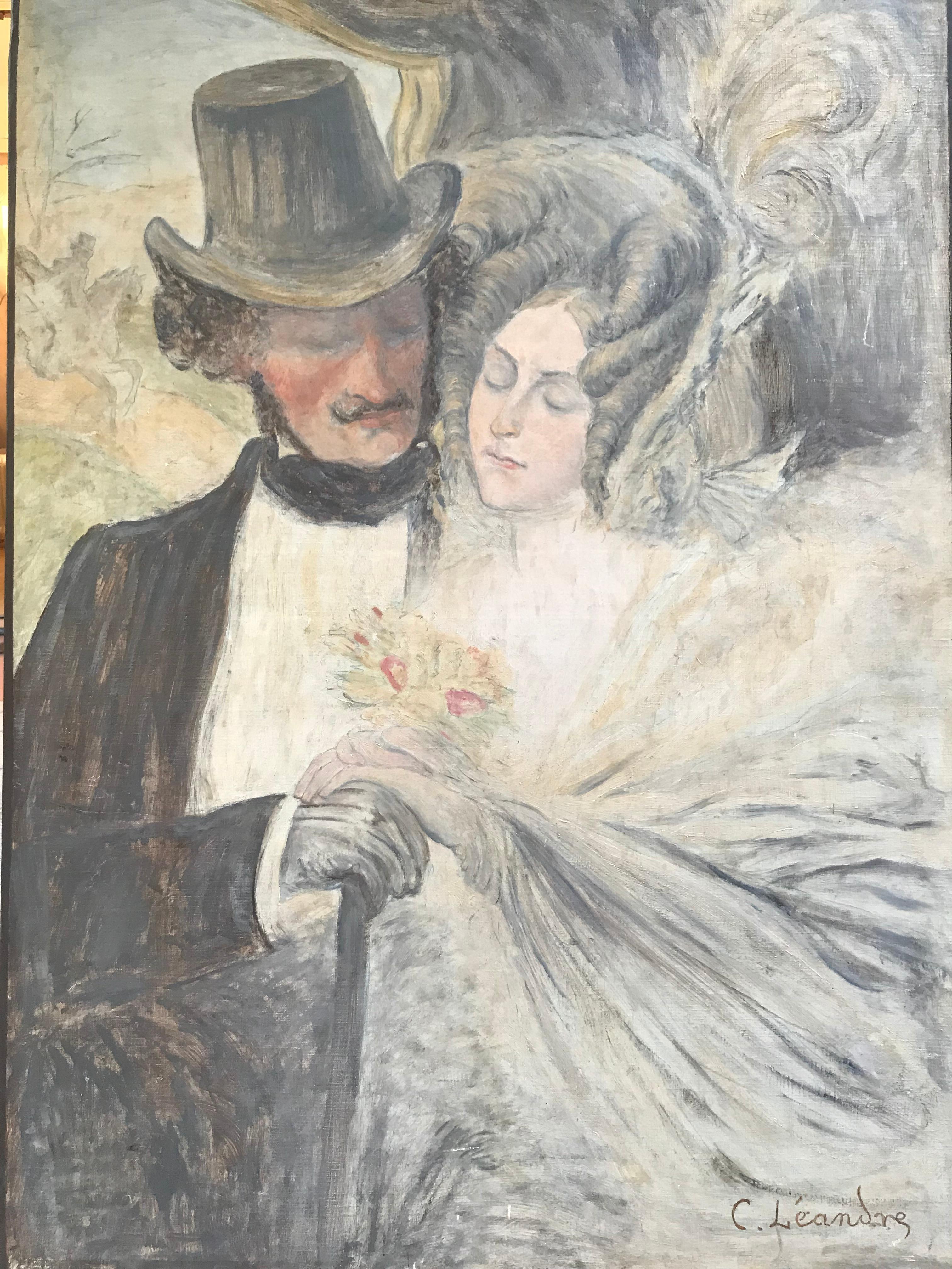 Lovers für Liebhaber – Painting von Charles Léandre