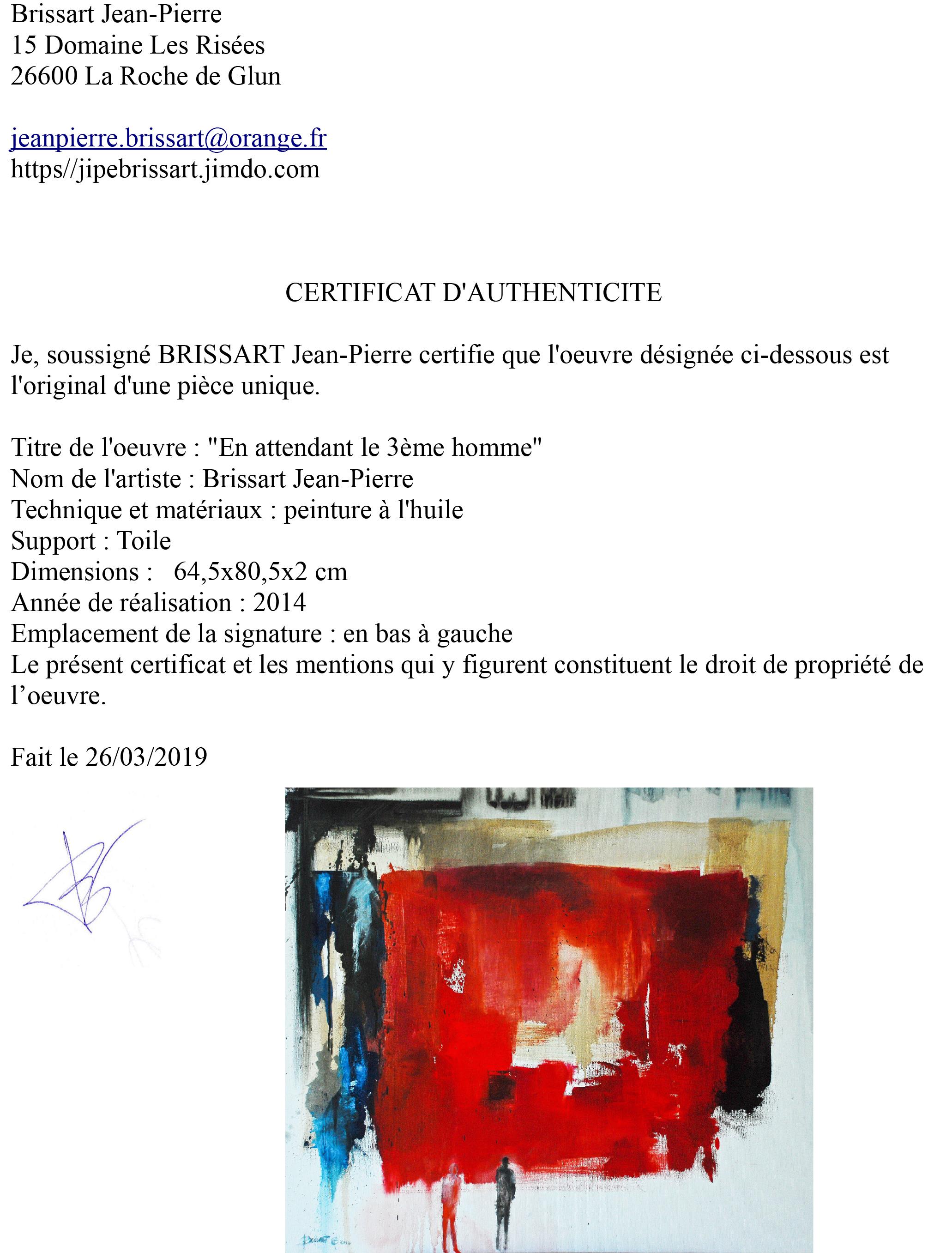 In attesa del terzo uomo
2014
Olio su tela
65 x 80 cm
Certificato dell'artista
590 €