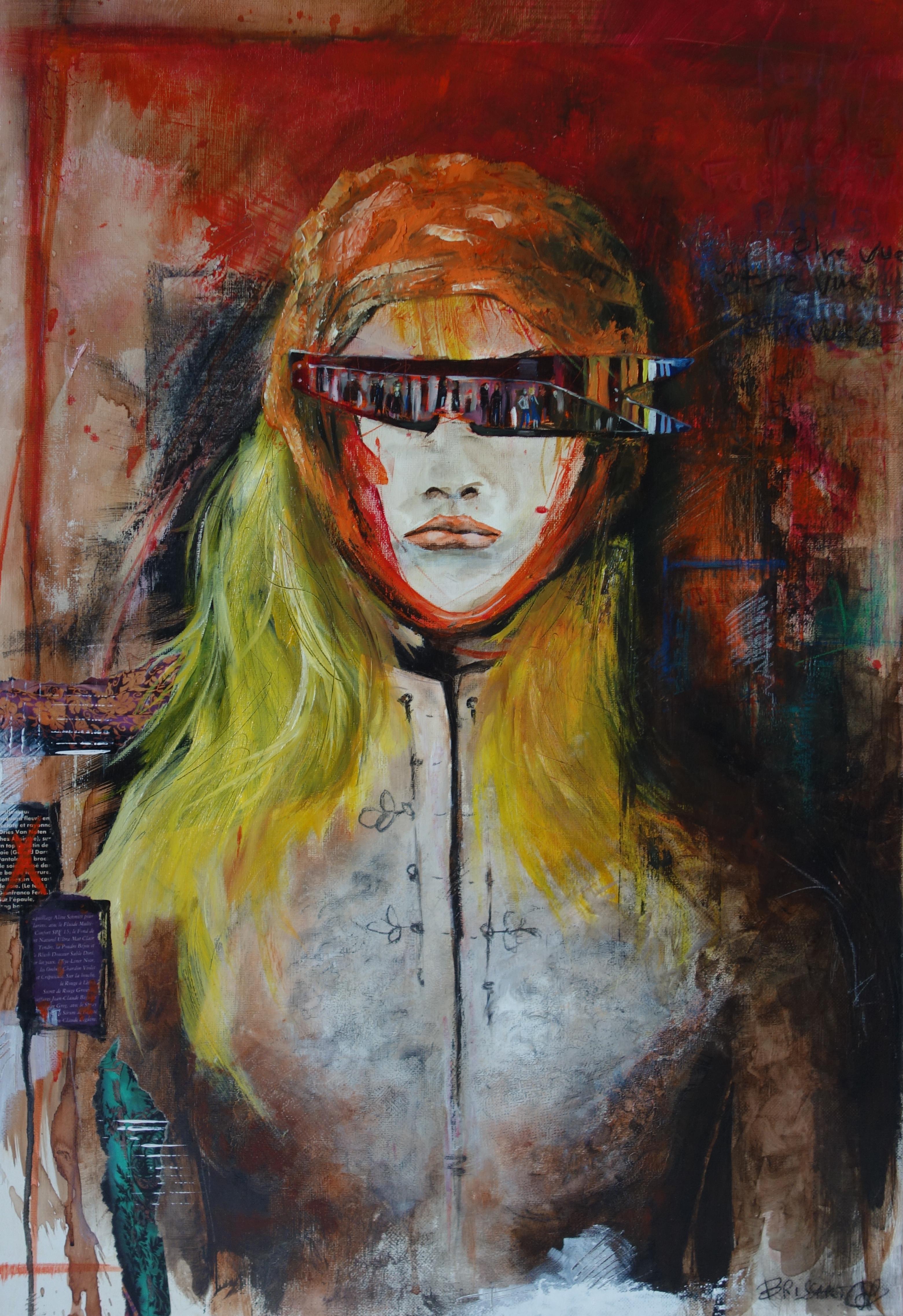 Jean-Pierre Brissart Figurative Painting - The woman with glasses